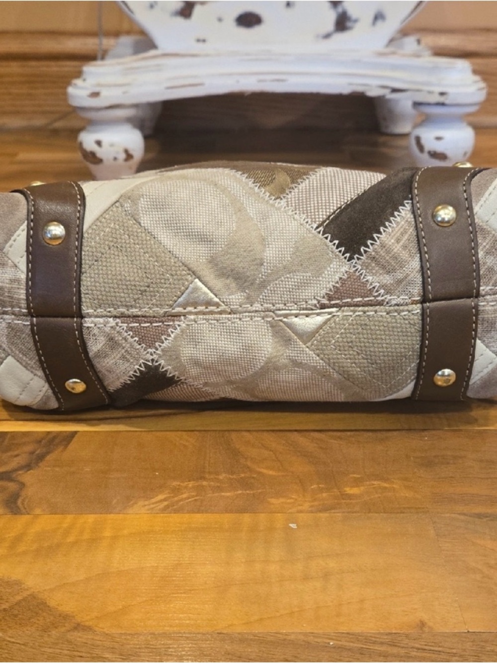 Coach Patchwork Carly Bag in Beige and Brown - Picture 4 of 8